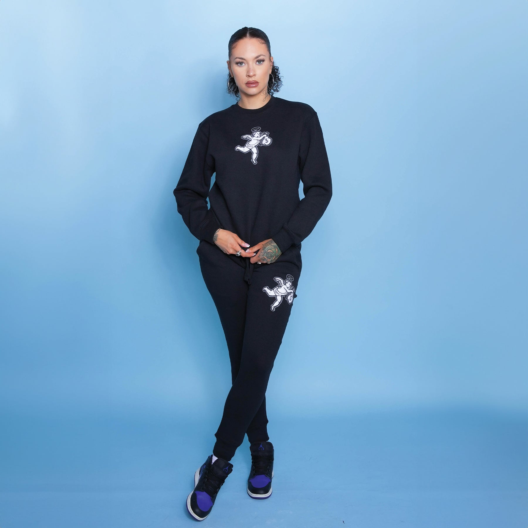Small CHE Patch Crewneck and Jogger Set - Womens