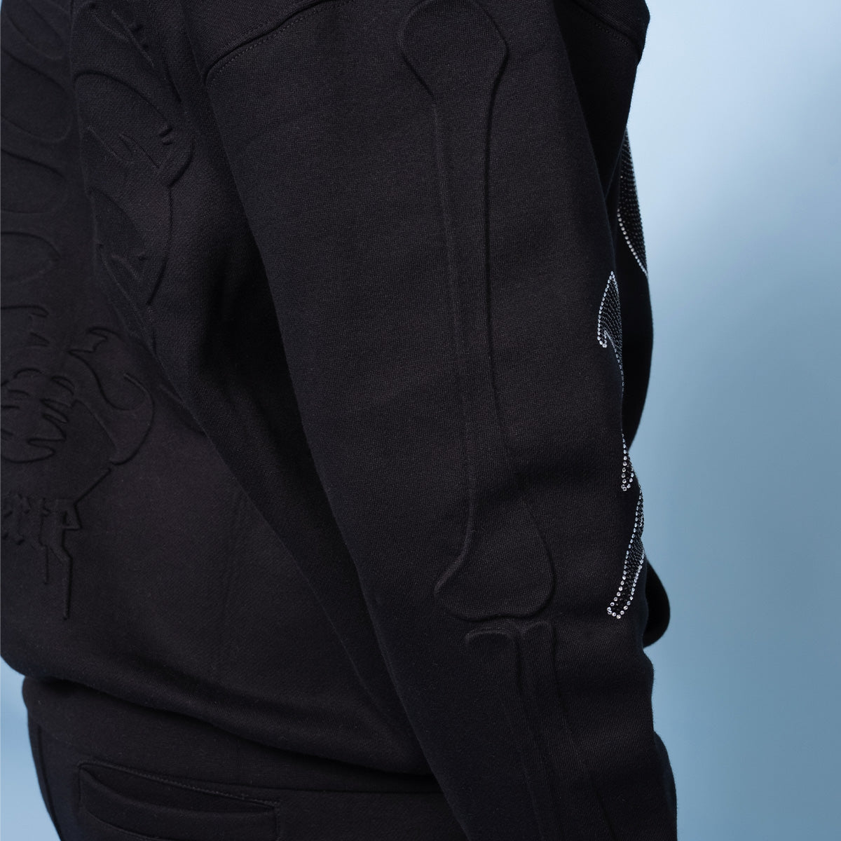 OE Muerte Bones Rhinestone F/B Hoodie