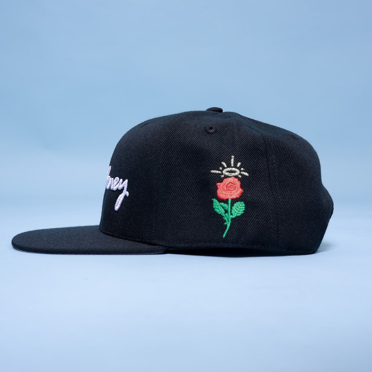 Get Money Rose Snapback - Black