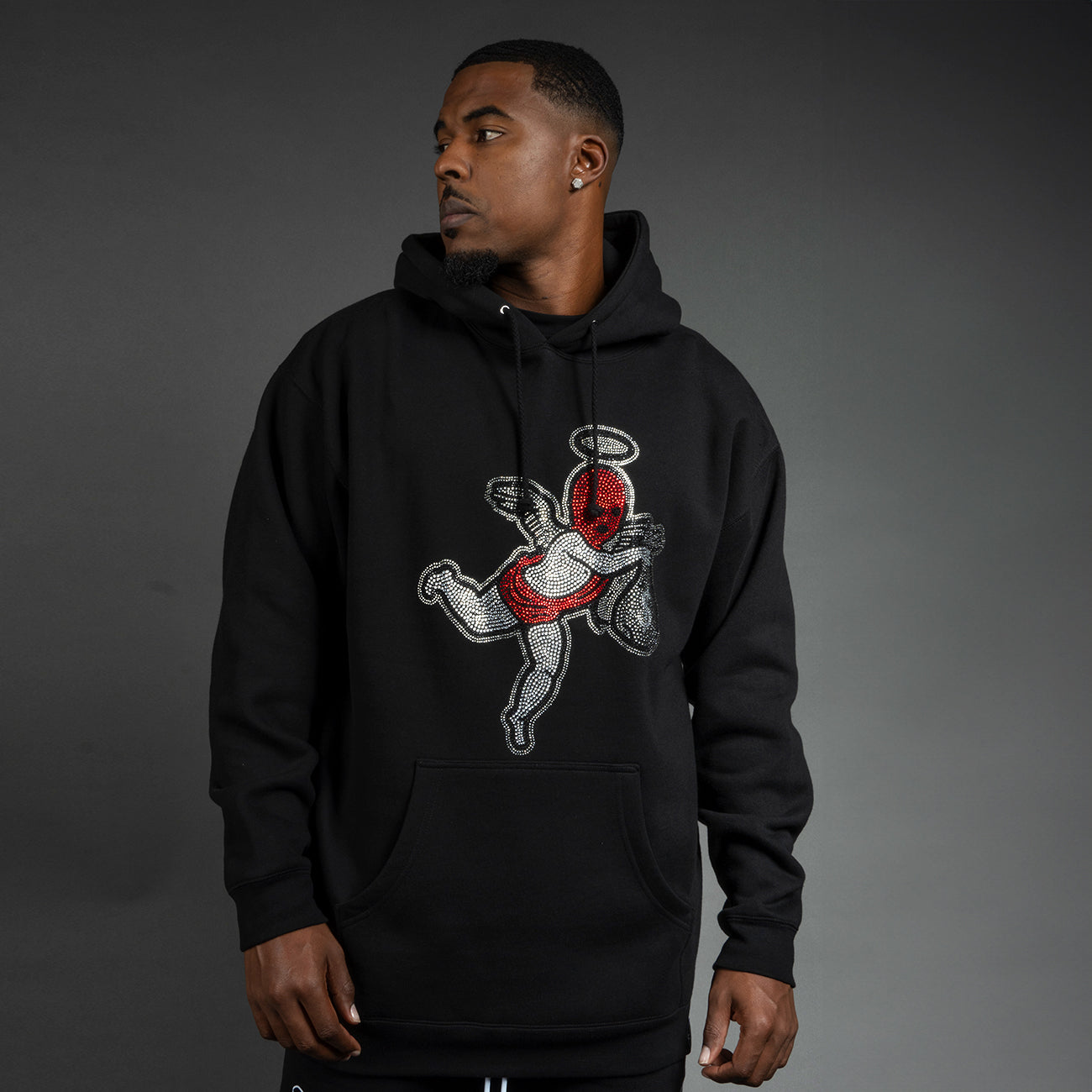 Rhinestone Red Ski Mask Angel HW Hoodie