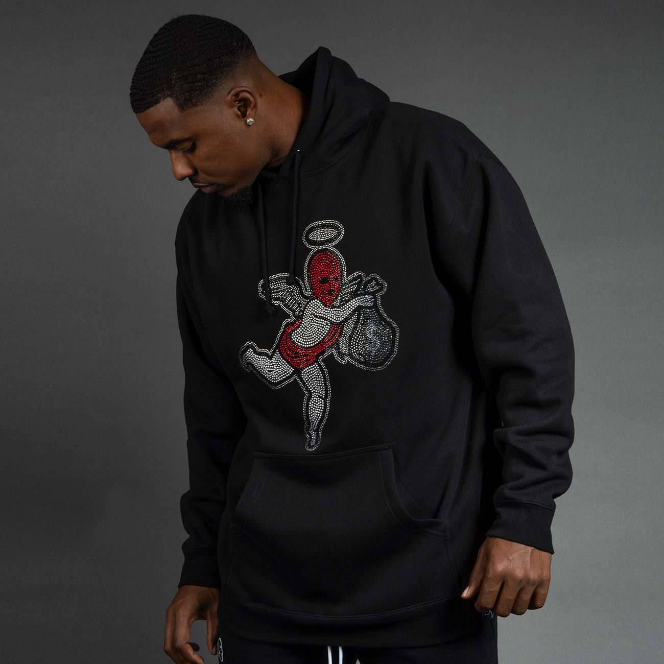 Rhinestone Red Ski Mask Angel - HW Hoodie