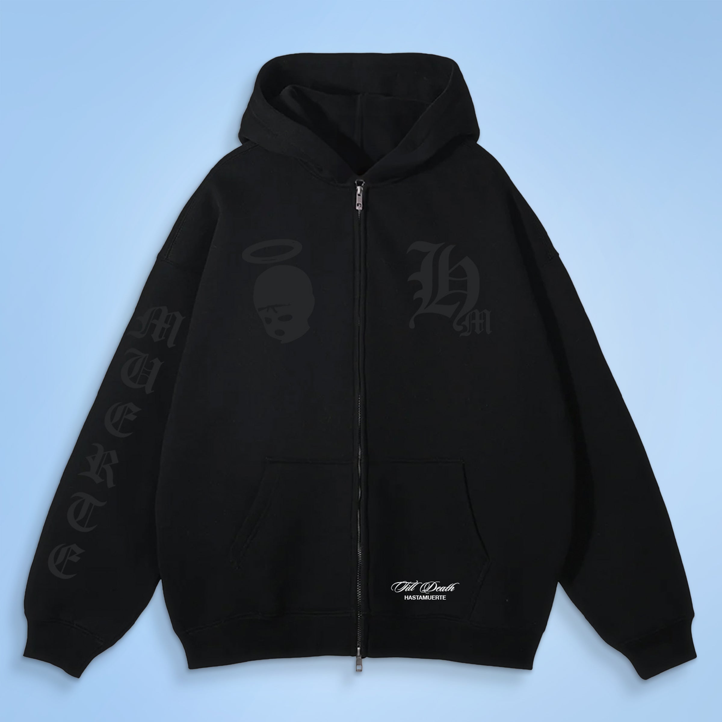 HM BLK - BLK F/B ZIP Hoodie (LW)