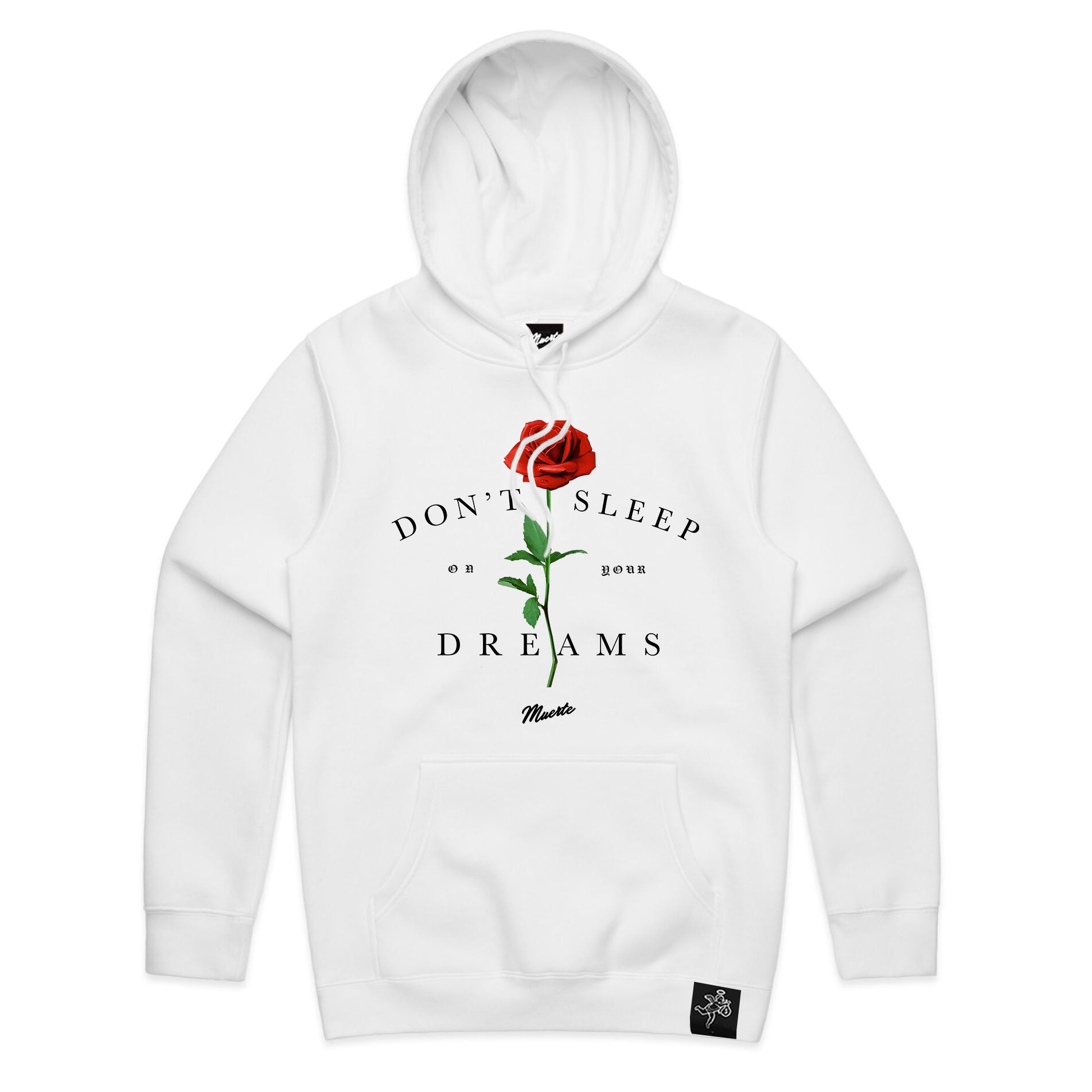 No duermas en tus sueños sudadera con capucha rosa