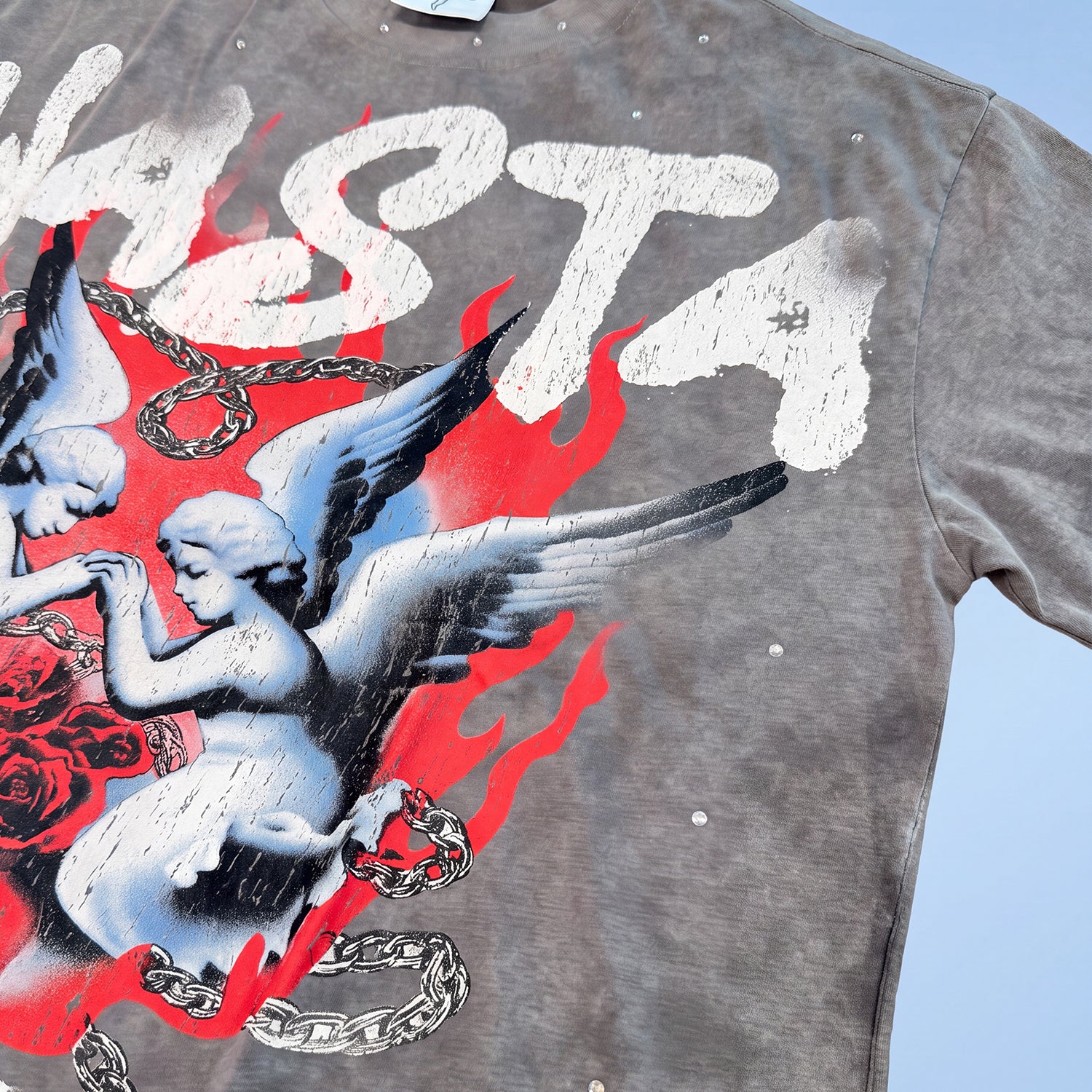 Angel Chain - Light Grey Tee