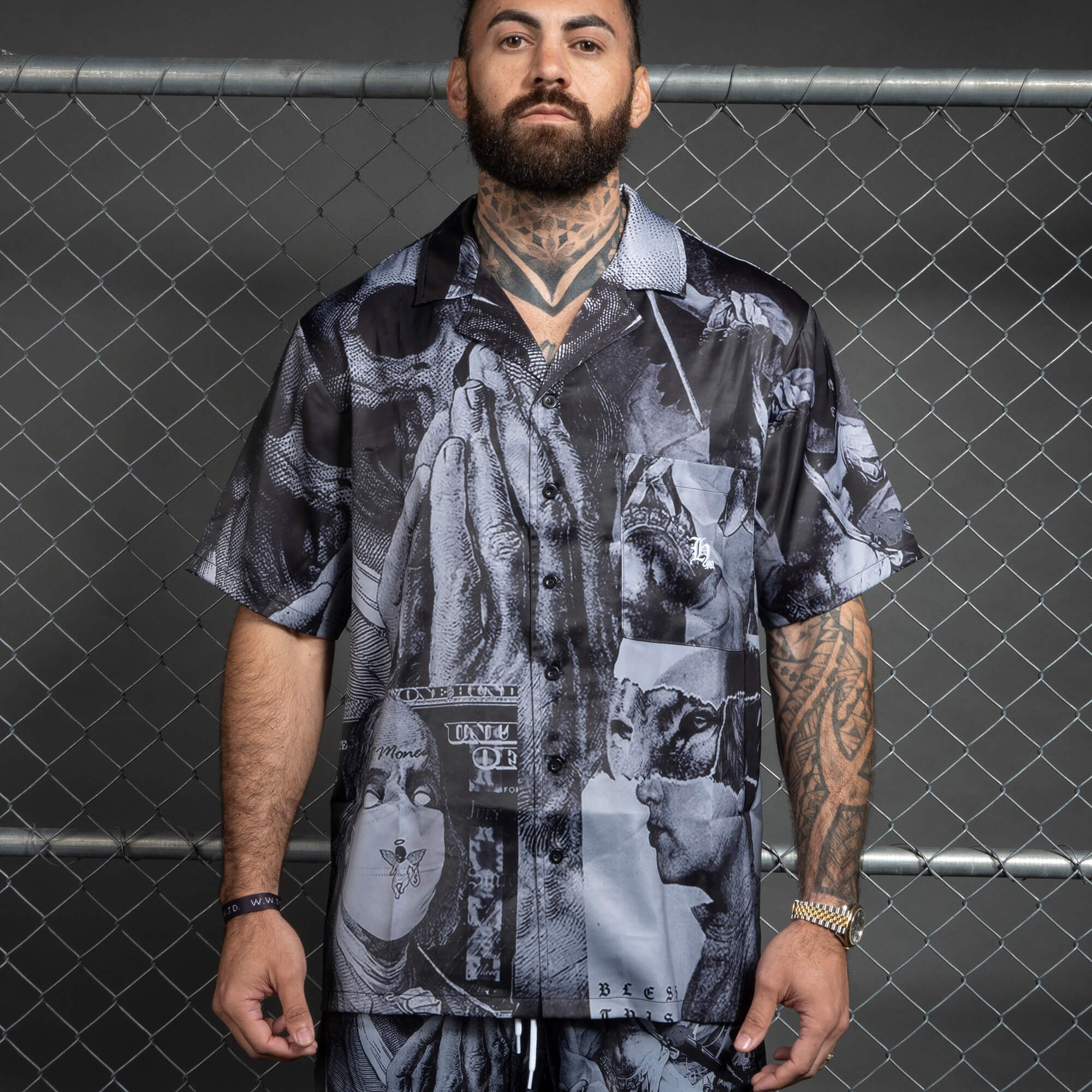 Island Collage Button Up Shirt