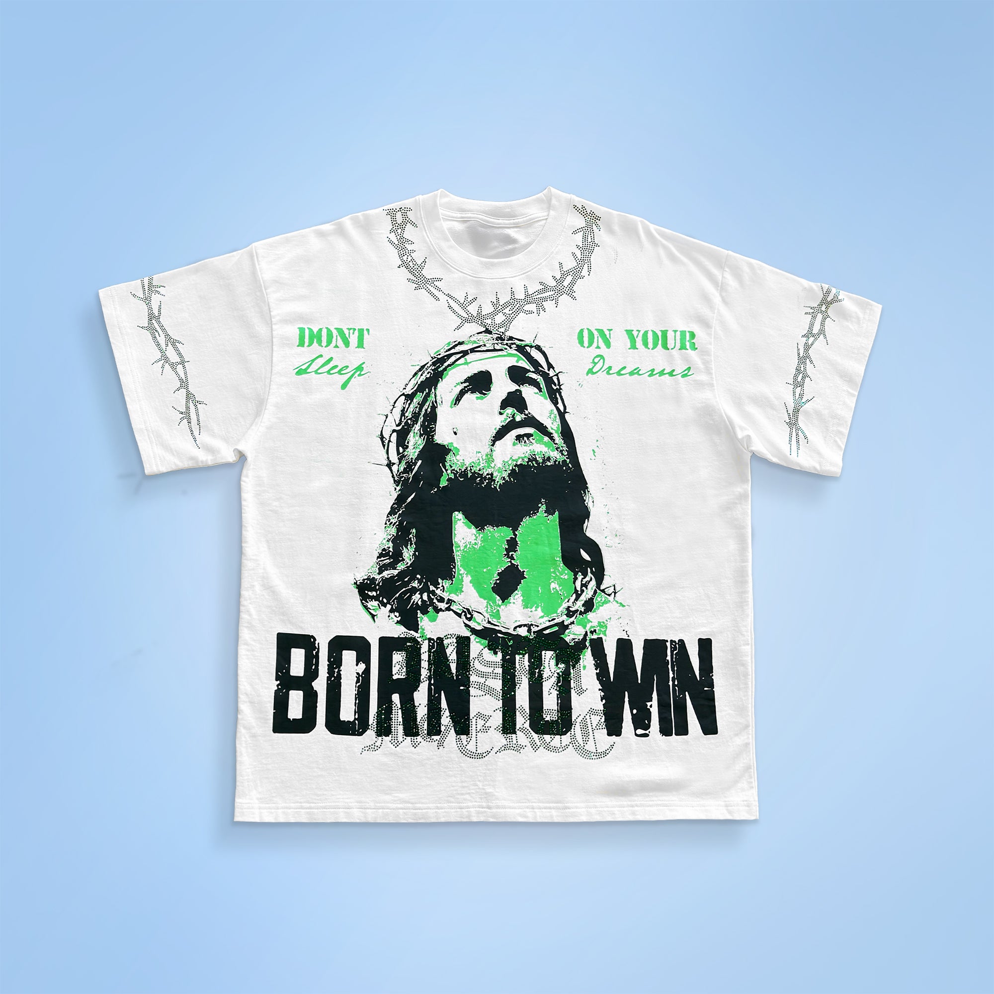 1 of 1 Jesus Rhinestone Oversized Tee -XL