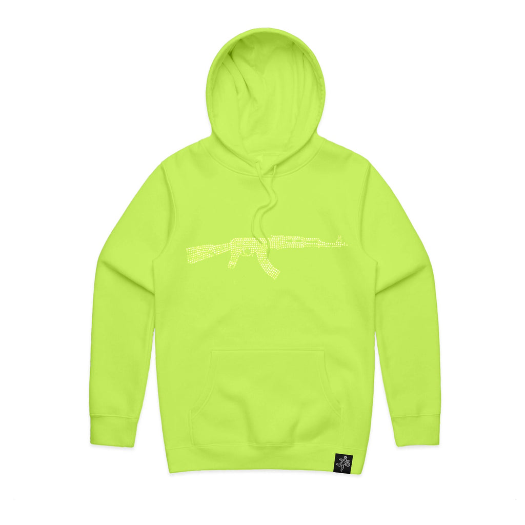 AK Rhinestone HW Hoodie - Safety Yellow