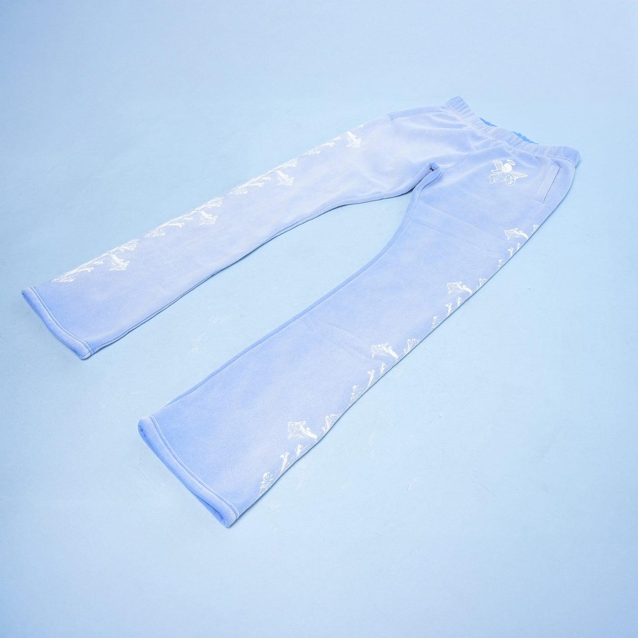 BLUE GB Jesus Cross FLARE BOTTOMS