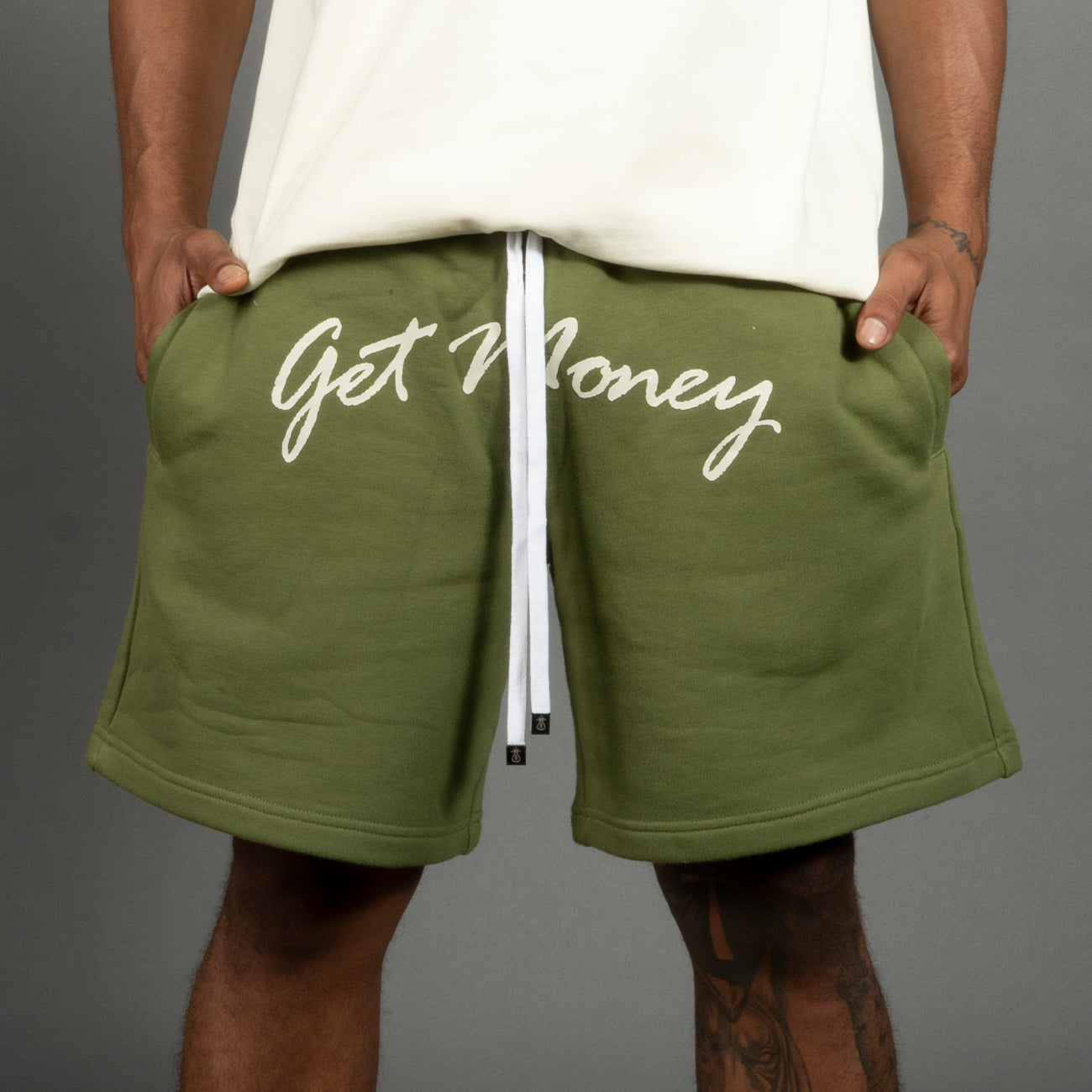 TS HM Get Money Shorts - Olive