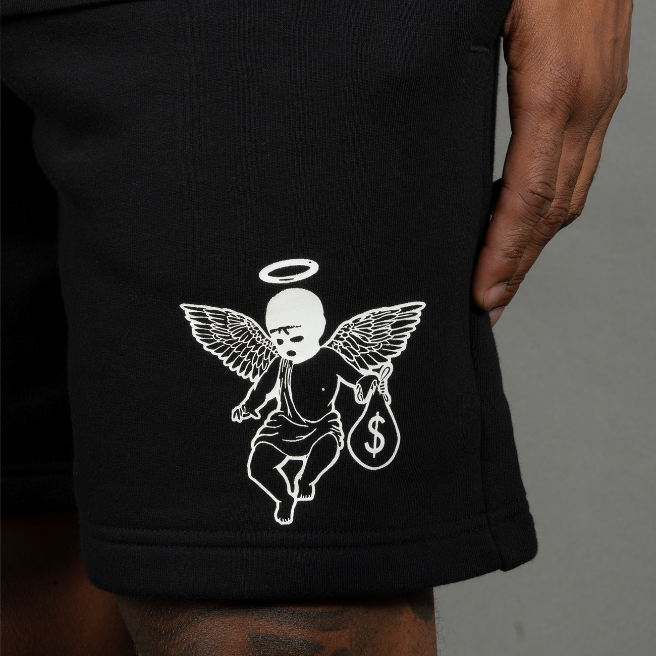 Don't Sleep Angel Shorts - Black