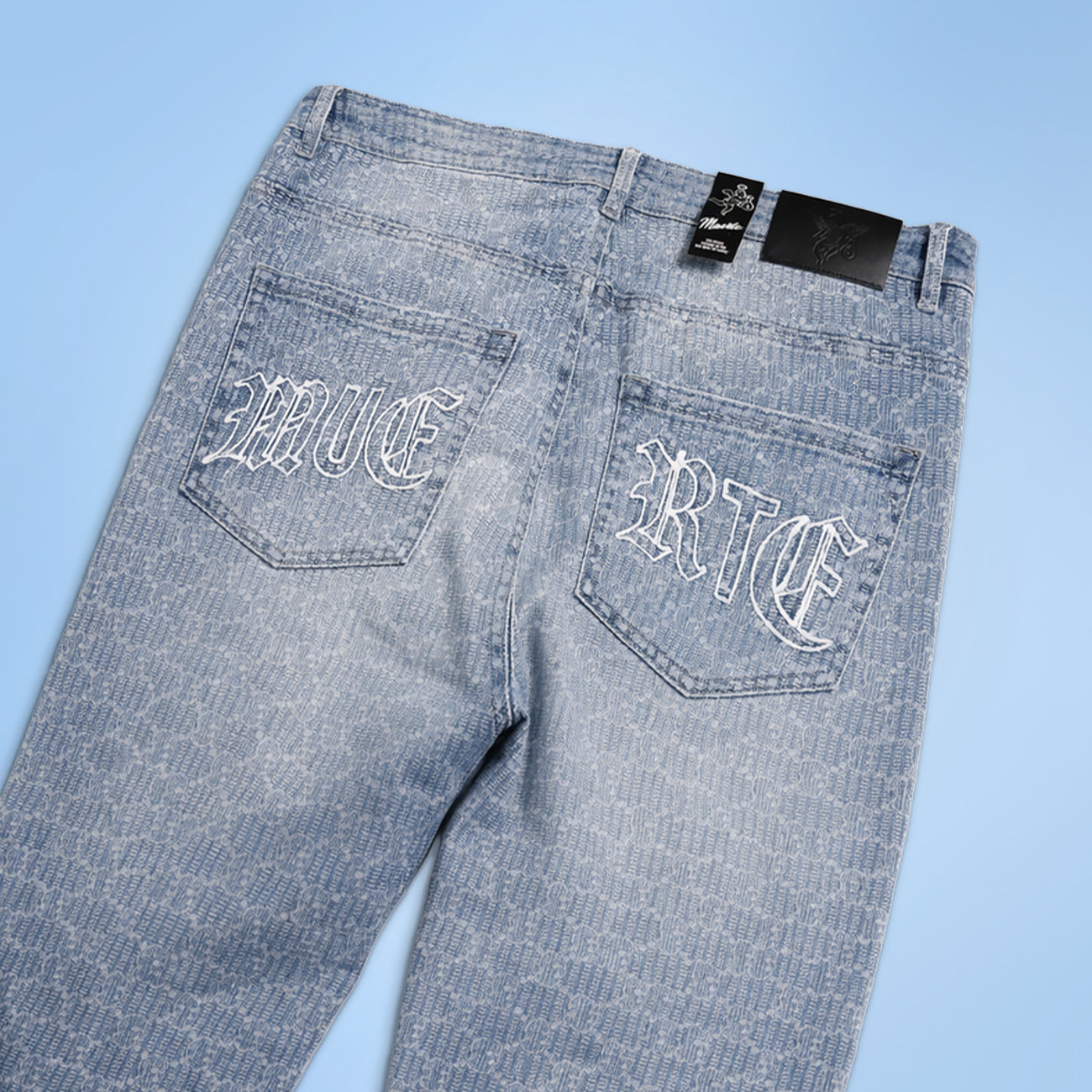 SKI PATTERN BLUE STRAIGHT DENIM