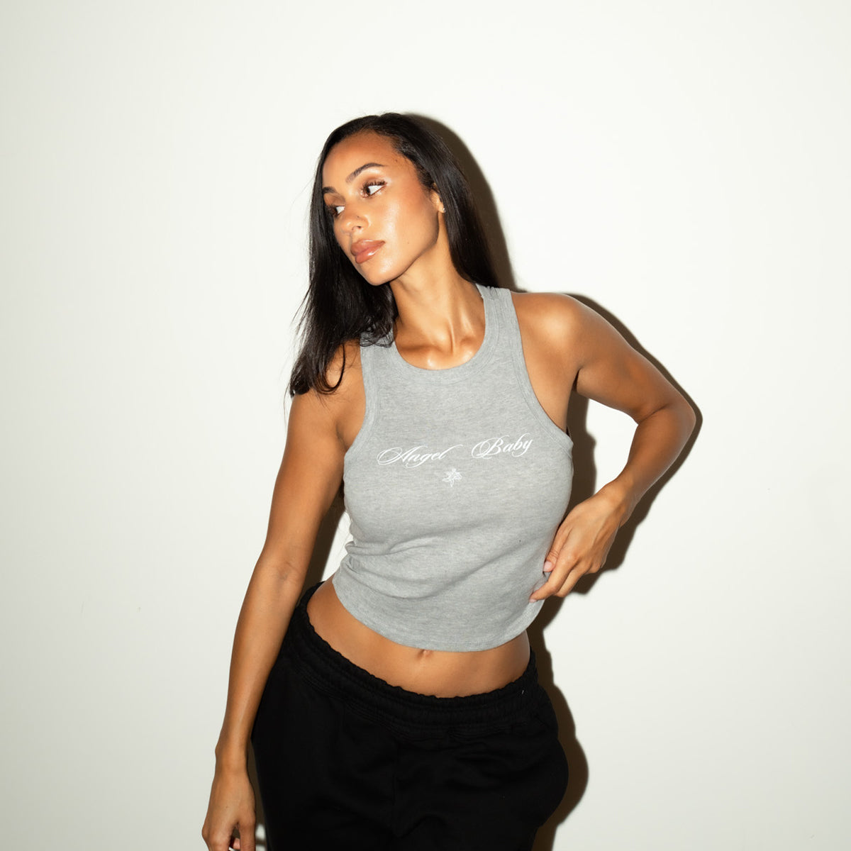 Angel Baby Script - Womens Crop Tank
