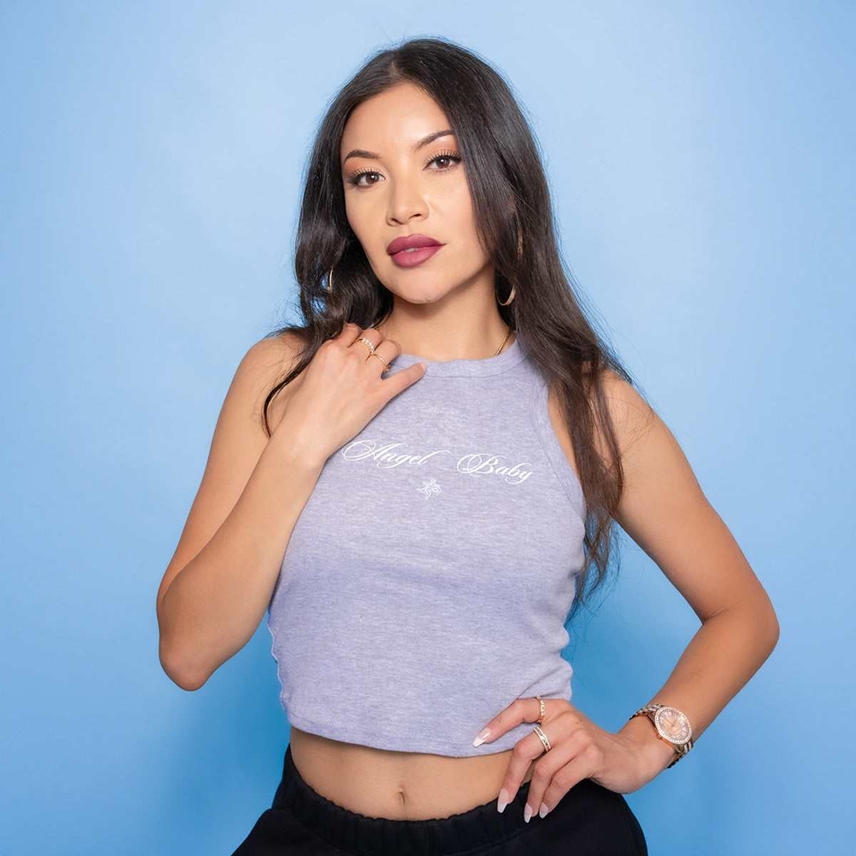Angel Baby Script - Womens Crop Tank