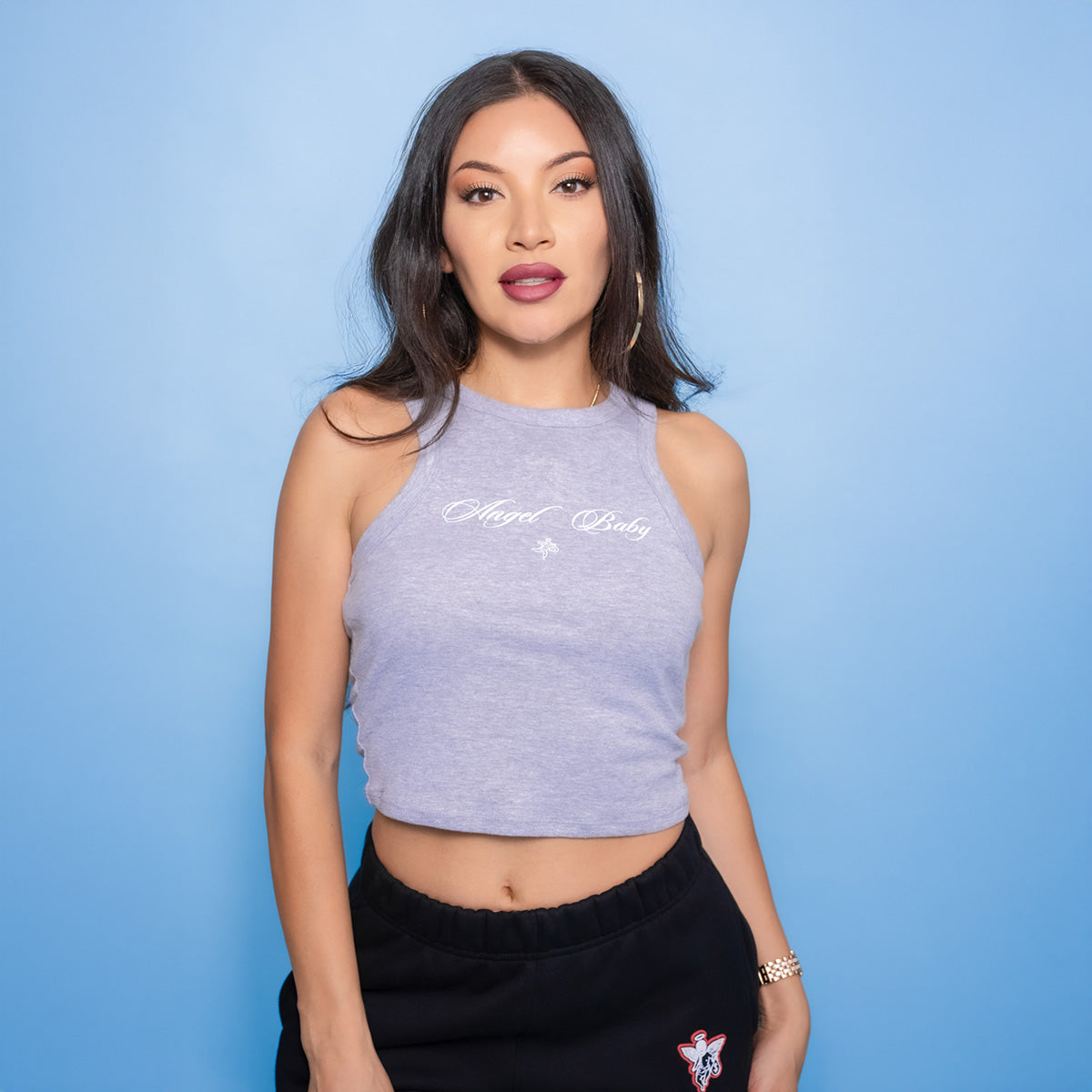 Angel Baby Script - Womens Crop Tank