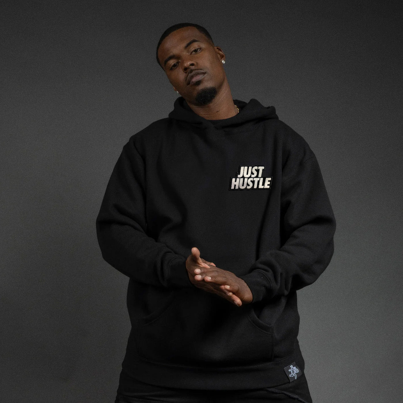 Just Hustle Chenille Patch Hoodie