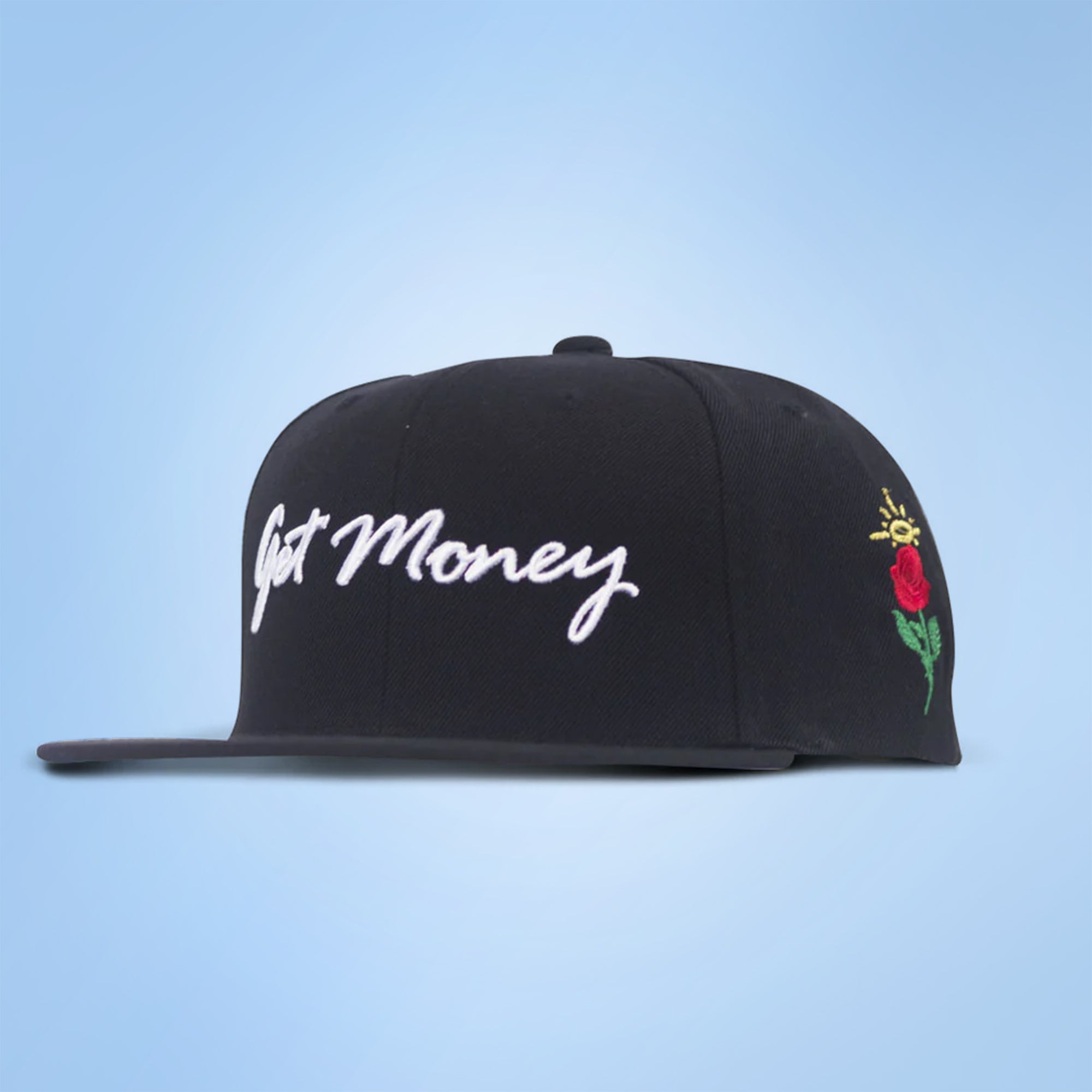 Get Money Rose Snapback - Black