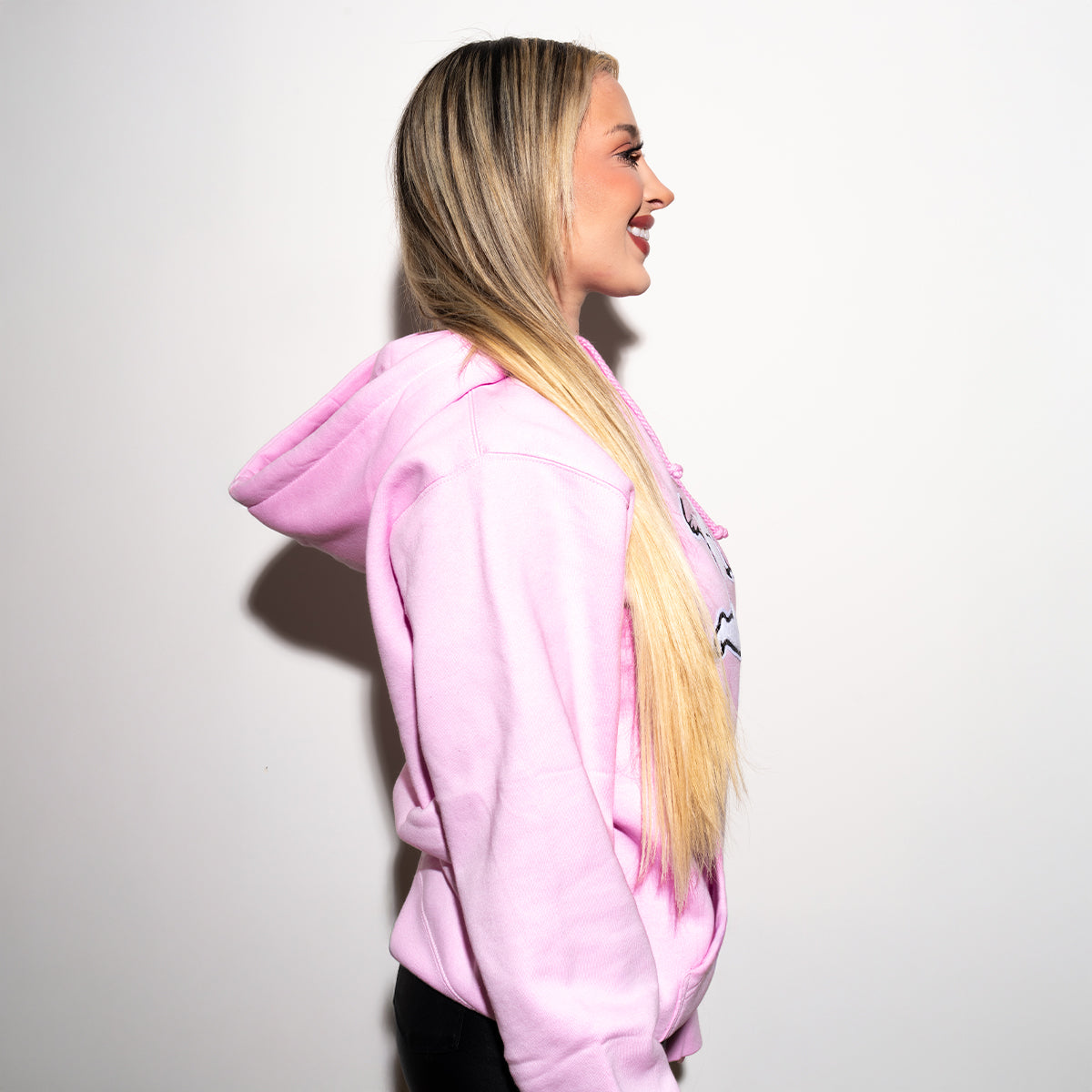 Pink Ski Mask Angel Chenille Patch  Hoodie - HW