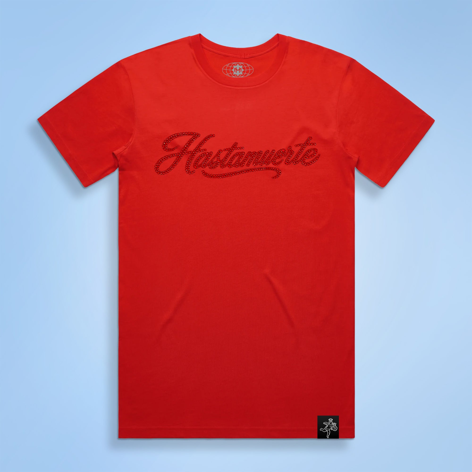 RED HM Praying Hands Rhinestone Tee F/B