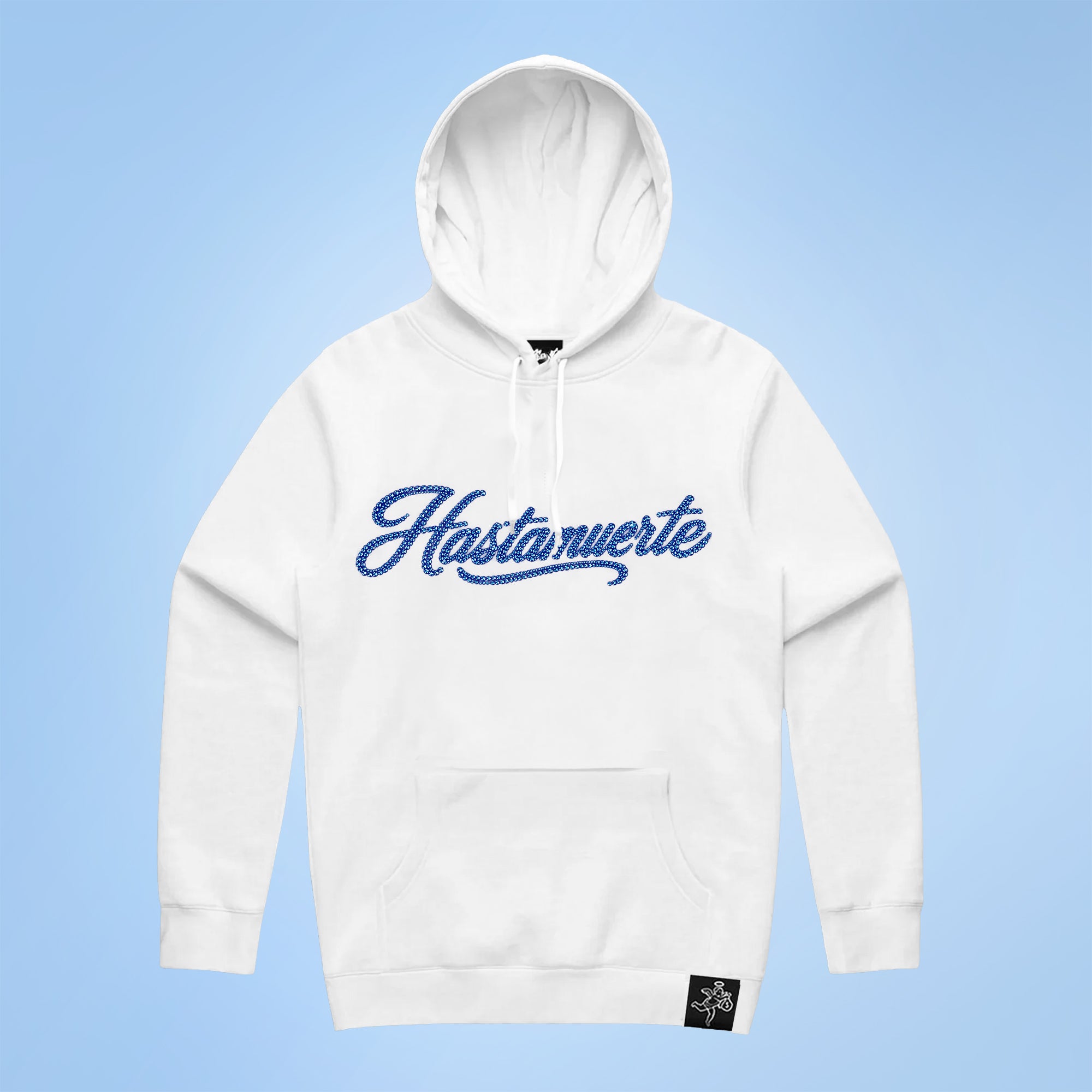 BLUE HM Praying Hands Rhinestone HW Hoodie - F/B
