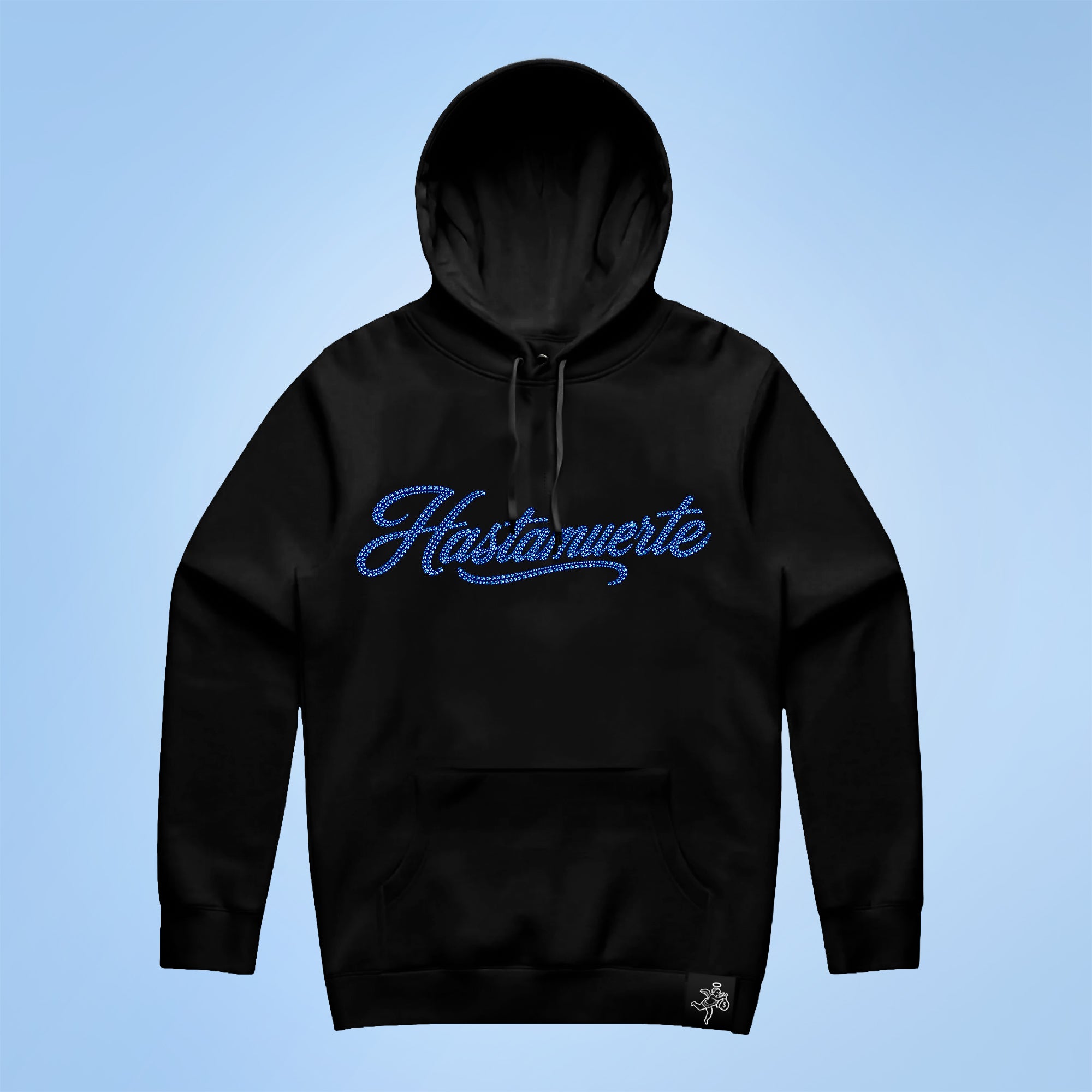 BLUE HM Praying Hands Rhinestone HW Hoodie - F/B