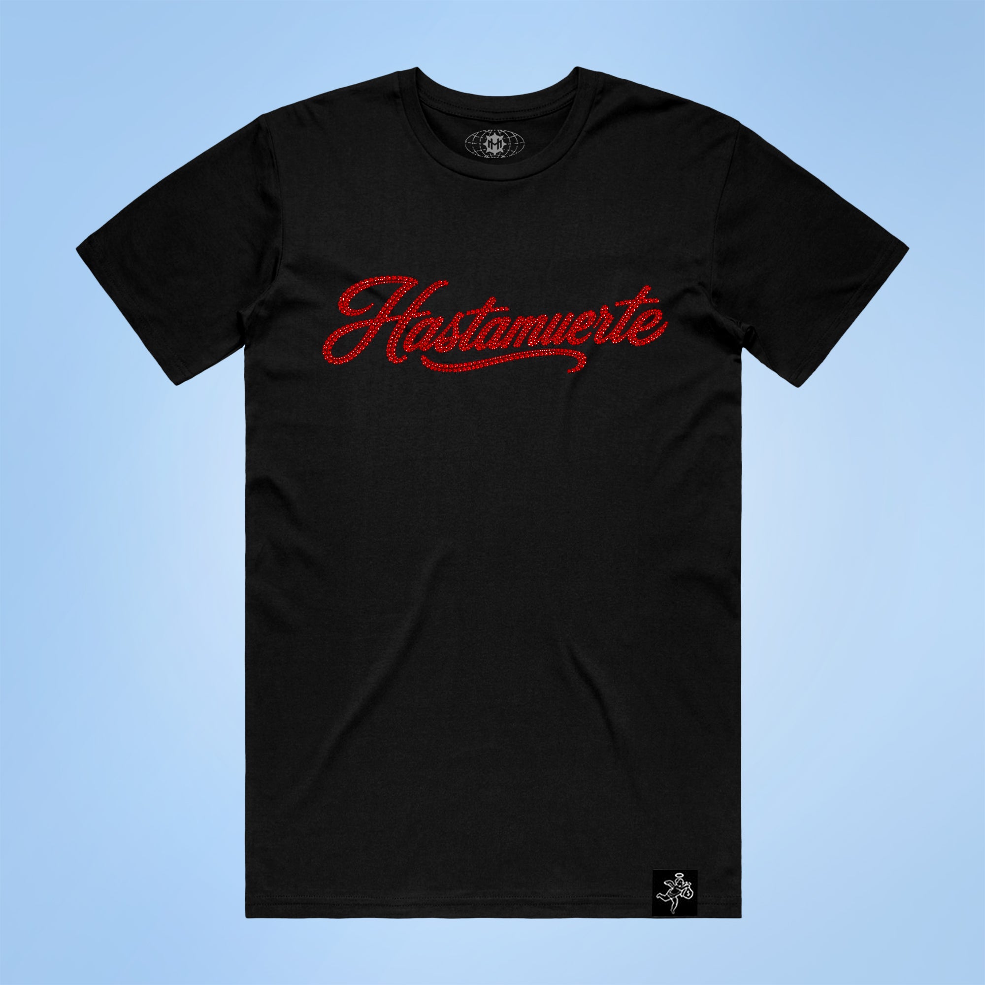RED HM Praying Hands Rhinestone Tee F/B