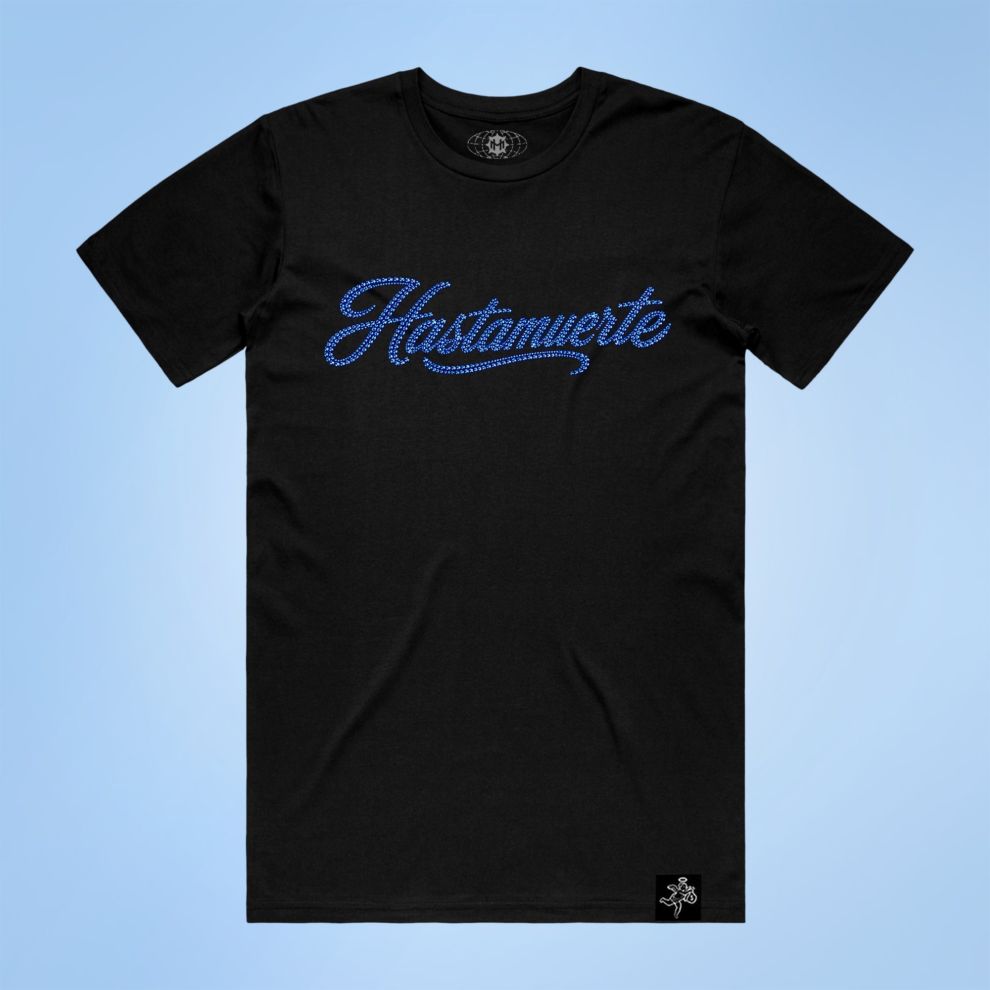 BLUE HM Praying Hands Rhinestone Tee F/B
