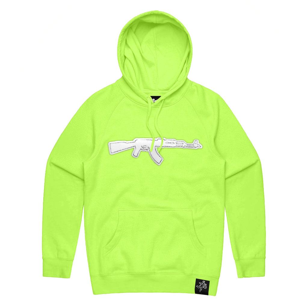 Chenille AK Patch Hoodie HW - Safety Yellow