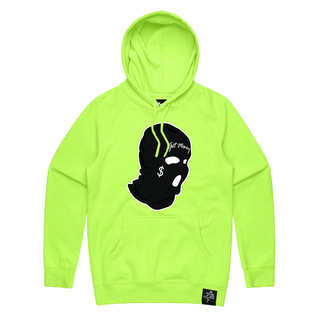 AJ11 GET MONEY MASK CHENILLE PATCH Hoodie HW - Safety Yellow