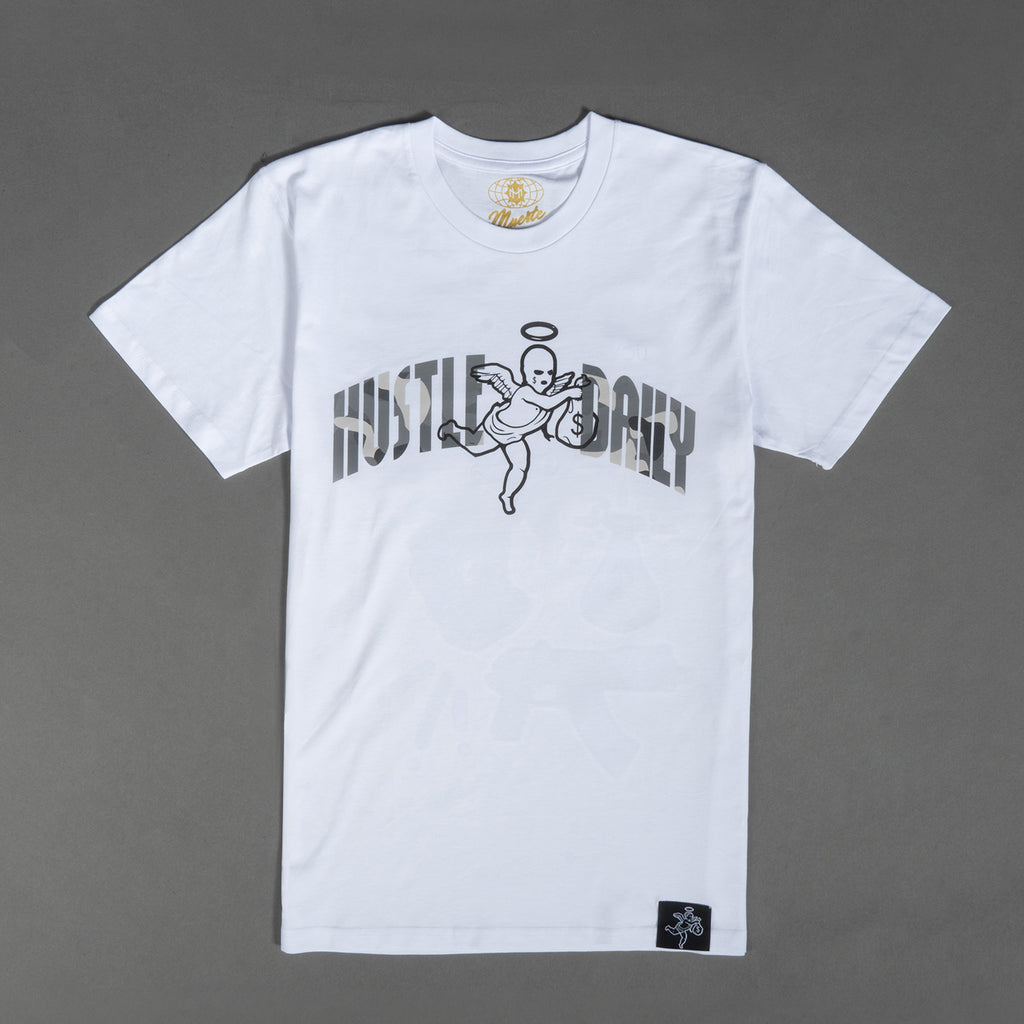 AJ6 Billions Camo Tee  - White