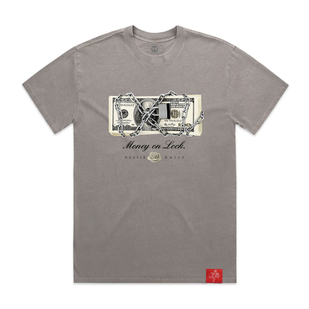 AJ4 Money On Lock - ULTRA HW Red Label Tee - Faded Grey