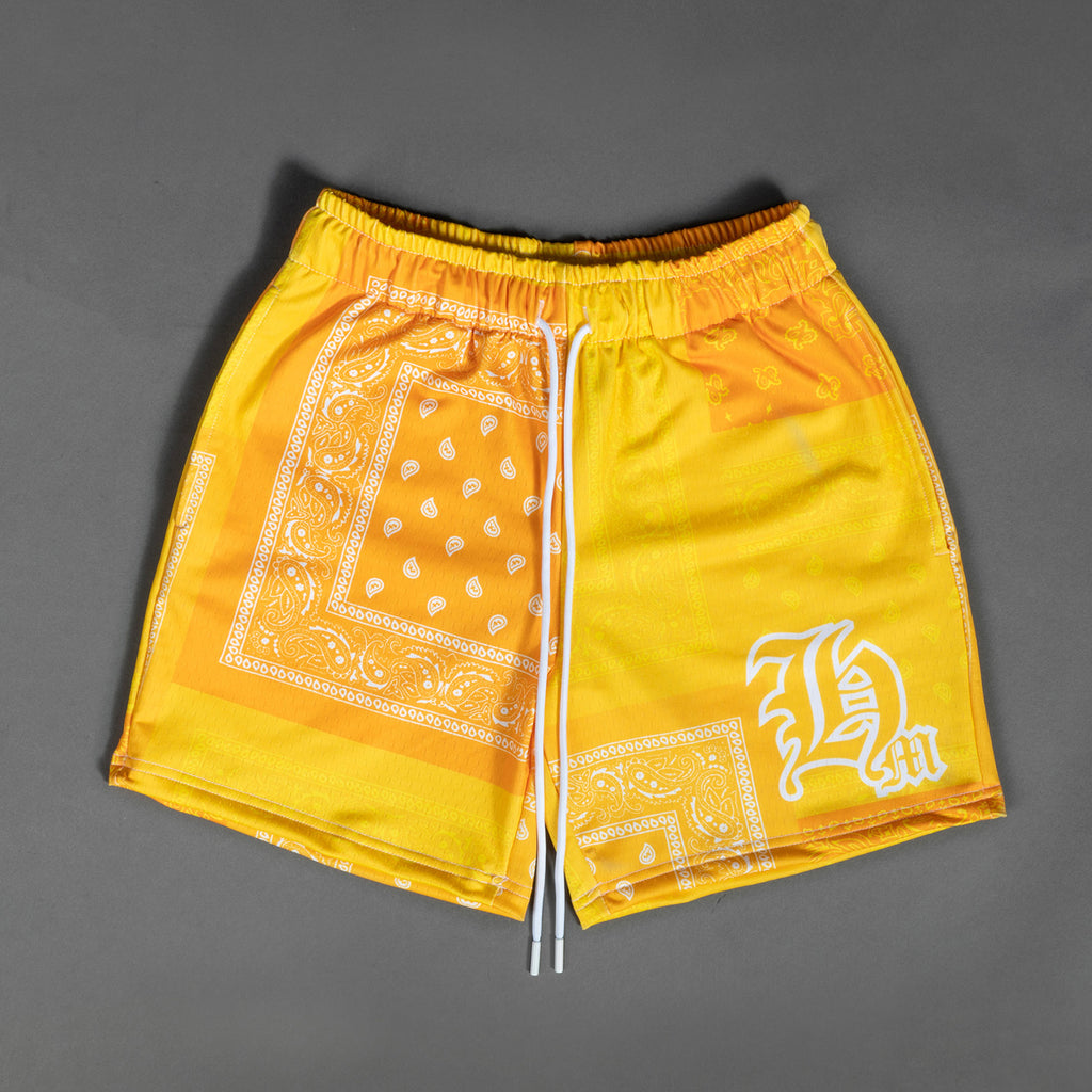 Thunder Yellow Bandana Shorts - Yellow