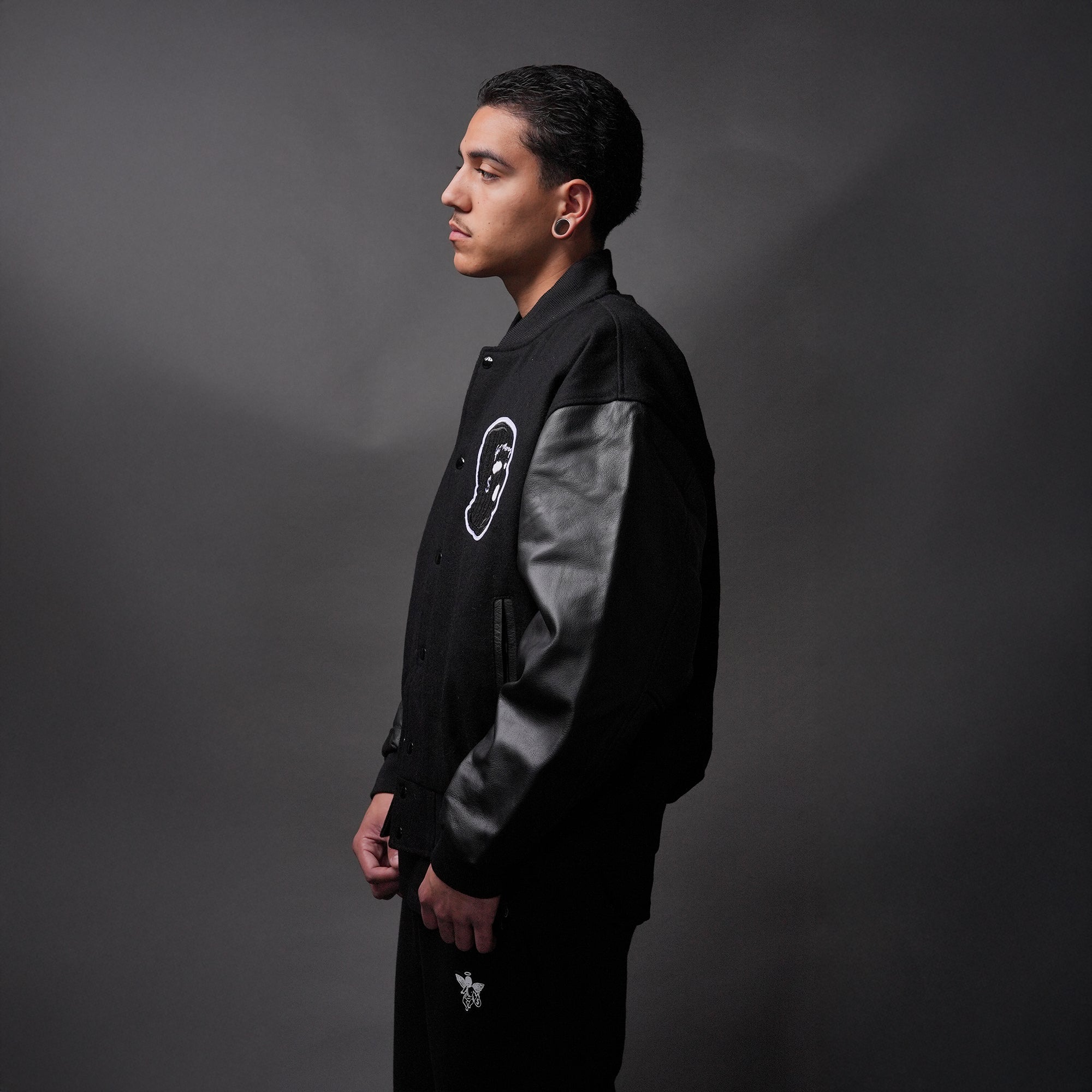 Skimask Black Letterman Jacket