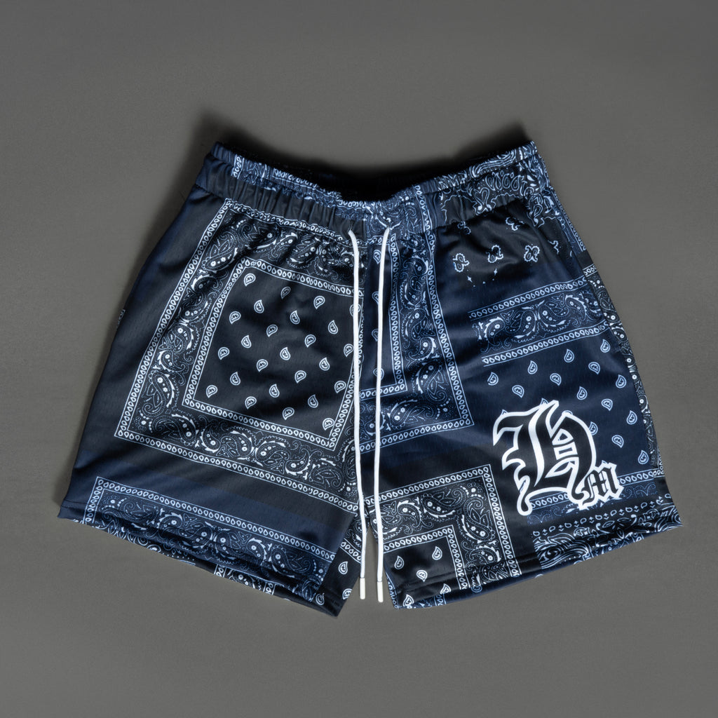 Navy YK HM Bandana Shorts