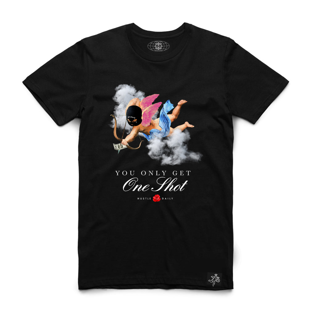 One Shot Black Tee - CLR