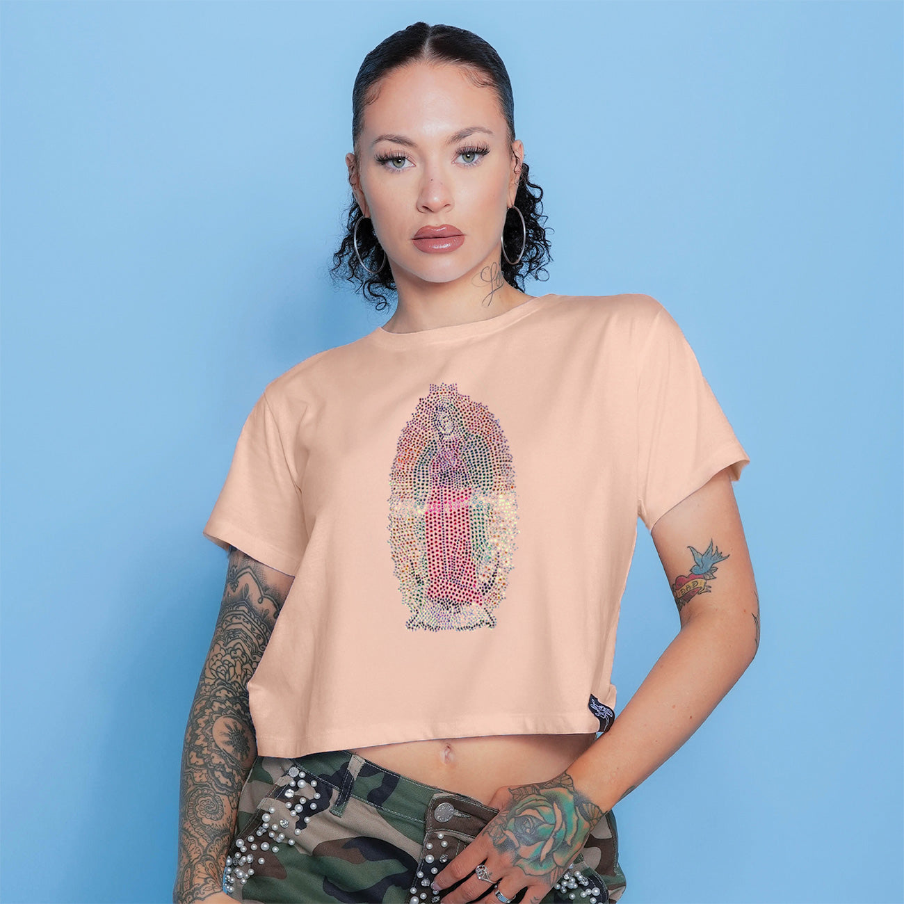 VM Rhinestone PALE PINK - Womens Crop CLR