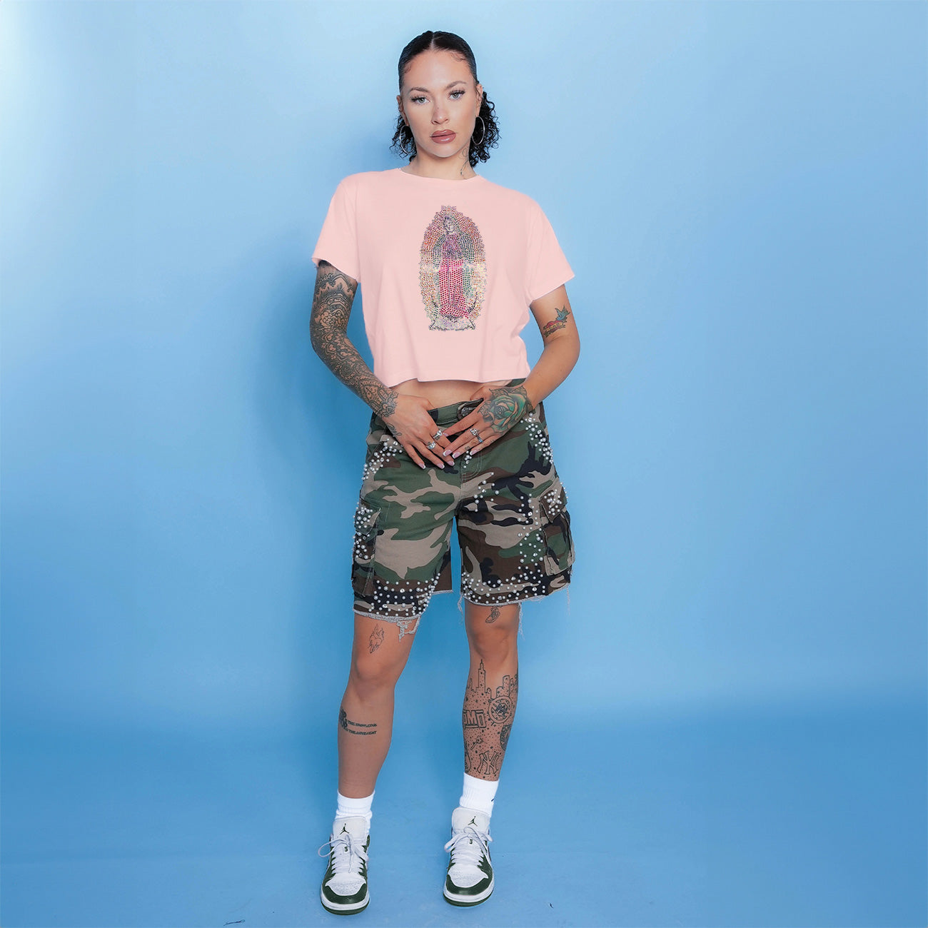 VM Rhinestone PALE PINK - Womens Crop CLR
