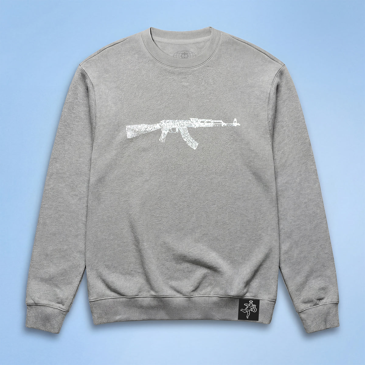 AK Rhinestone Crewneck HGrey