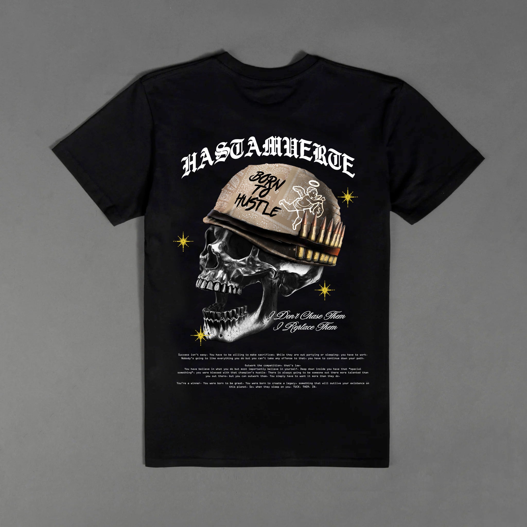 Camiseta Born To Hustle War - Negro