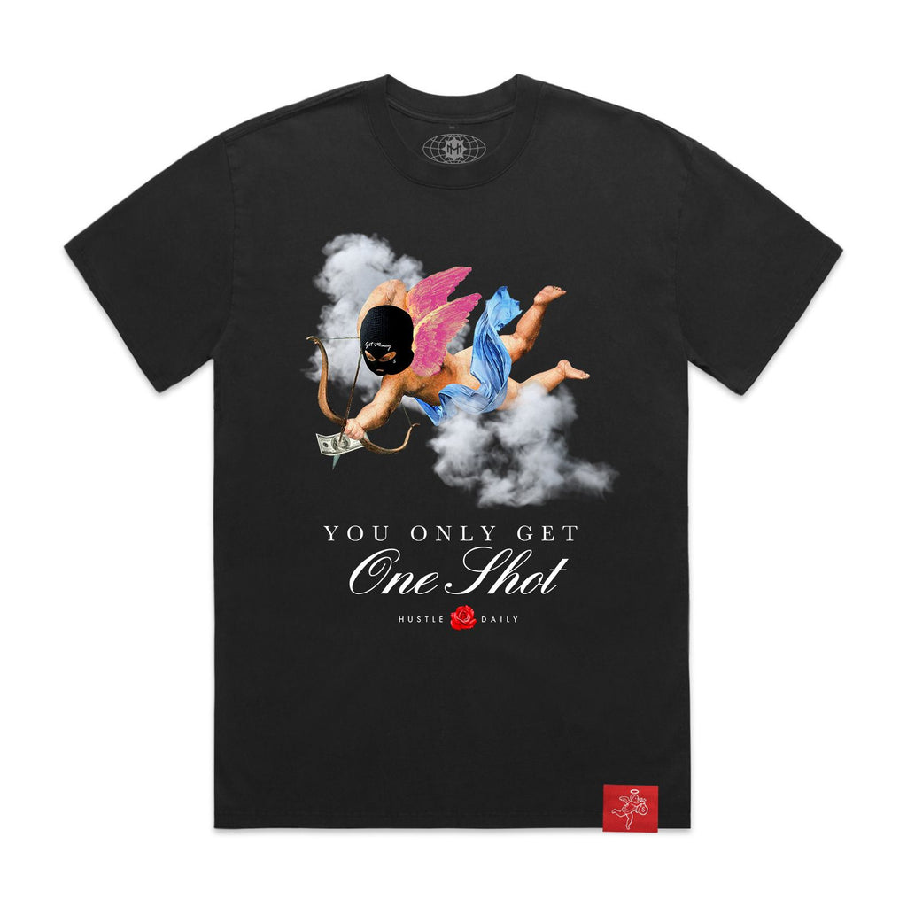 One Shot Faded - ULTRA HW Red Label Tee - Faded Black