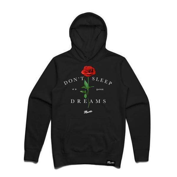 No duermas en tus sueños sudadera con capucha rosa