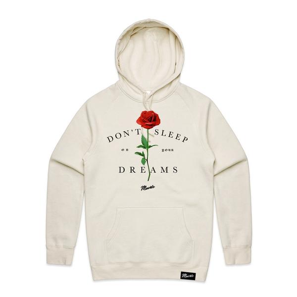 No duermas en tus sueños sudadera con capucha rosa