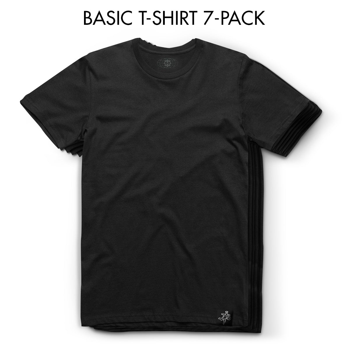 Paquete de 7 - Camiseta negra - Básica