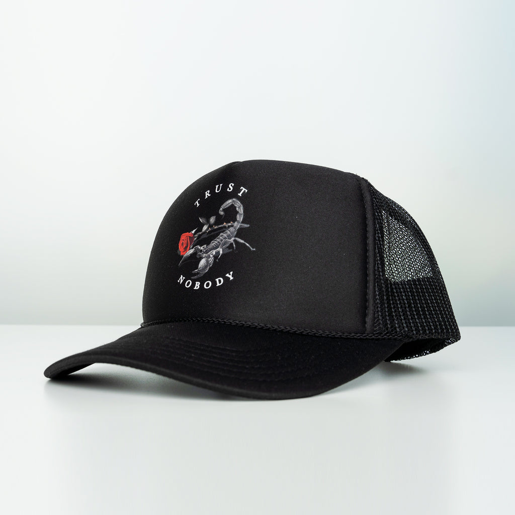 AJ1OG Scorpion Trucker Hat - BLACK
